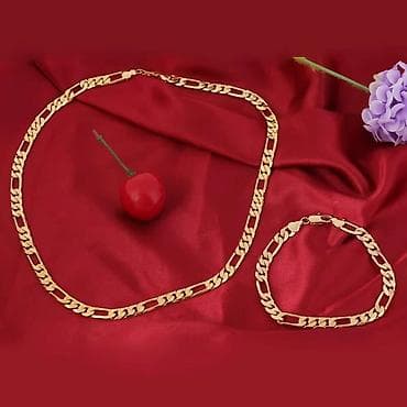 Muški set nakita – lanac i narukvica, klasična Figaro karika - at lalafo.rs — 3 Muški set nakita – lanac i narukvica, klasična Figaro karika - — 3