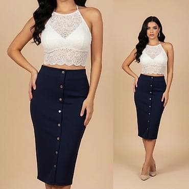 Ženska midi suknja sa dugmadima - Kroj: uska pencil/midi dužina do na lalafo.rs — 2 Ženska midi suknja sa dugmadima - Kroj: uska pencil/midi dužina do — 2