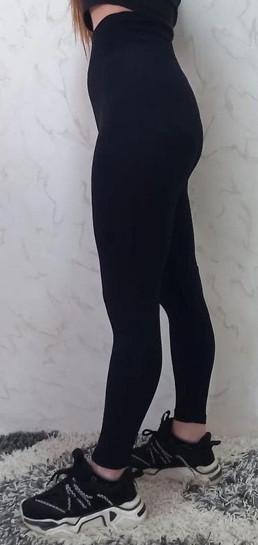 Leggings, Bike shorts: Crne ženske helanke sa visokim strukom - Klasičan, potpuno crn model at lalafo.rs — 2 Leggings, Bike shorts: Crne ženske helanke sa visokim strukom - Klasičan, potpuno crn model — 2