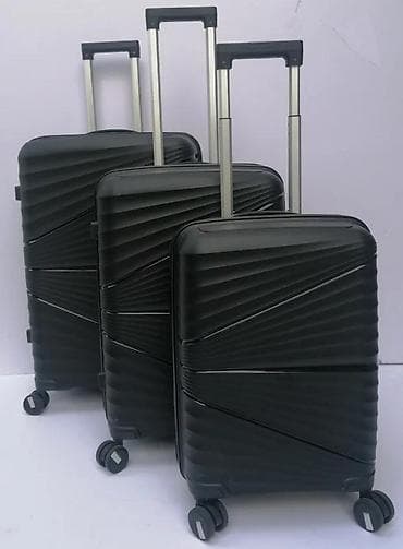 Travel suitcases and bags: Set od 3 kofera – elegantni crni tvrdi koferi na točkiće - Materijal at lalafo.rs — 2 Travel suitcases and bags: Set od 3 kofera – elegantni crni tvrdi koferi na točkiće - Materijal — 2