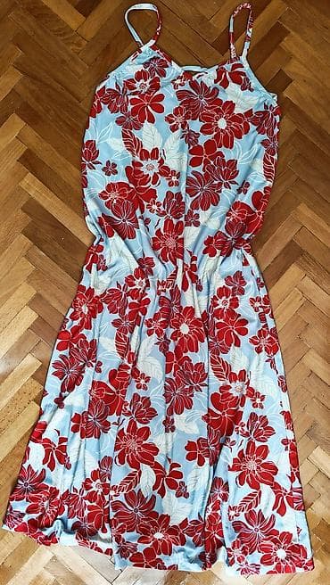 Letnja haljina na bretele sa floralnim pritom vel M - L - Model: midi na lalafo.rs Letnja haljina na bretele sa floralnim pritom vel M - L - Model: midi