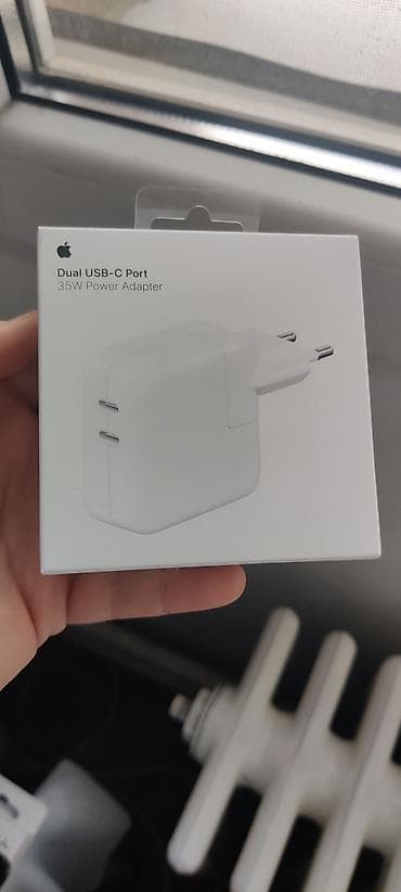 Apple Dual USB‑C Port Power Adapter 35W (model A2676) Original - na lalafo.rs — 1 Apple Dual USB‑C Port Power Adapter 35W (model A2676) Original - — 1