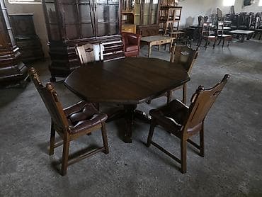Sets of table and chairs: Trpezarijski set – masivni hrastov sto sa 4 stolice - Materijal: pun at lalafo.rs — 4 Sets of table and chairs: Trpezarijski set – masivni hrastov sto sa 4 stolice - Materijal: pun — 4