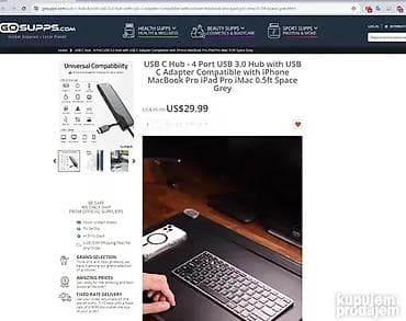 USB C to USB Hub 4 Ports - Syntech; USB 3.1 (SS USB) podržava uređaje na lalafo.rs — 3 USB C to USB Hub 4 Ports - Syntech; USB 3.1 (SS USB) podržava uređaje — 3