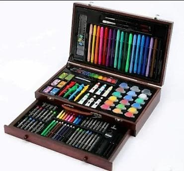 Kids' Drawing Boards: Set za Crtanje u Drvenom Koferu od 123 Delova Dobrodošli u Davidov at lalafo.rs — 1 Kids' Drawing Boards: Set za Crtanje u Drvenom Koferu od 123 Delova Dobrodošli u Davidov — 1