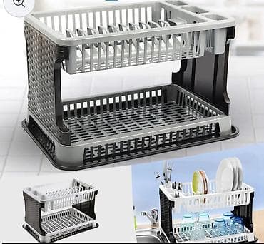 Dvospratna rešetkasta polica/ocediljka za posuđe - Dva nivoa za na lalafo.rs Dvospratna rešetkasta polica/ocediljka za posuđe - Dva nivoa za