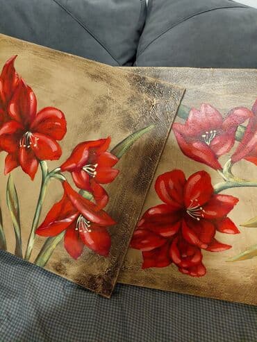 Dekorativne slike – set 2 komada - Motiv: crveni cvetovi at lalafo.rs — 2 Dekorativne slike – set 2 komada - Motiv: crveni cvetovi — 2