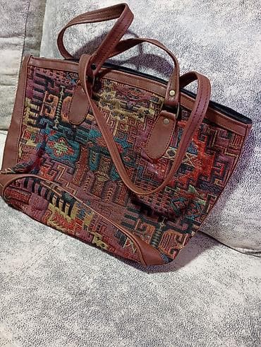 eko koza sa: Velika ženska torba sa etno/boho dezenom - Materijal: čvrsta at lalafo.rs — 2 eko koza sa: Velika ženska torba sa etno/boho dezenom - Materijal: čvrsta — 2