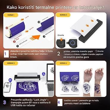 Mini prenosivi A4 štampač za tetoviranje - Prenosivi termalni štampač na lalafo.rs — 10 Mini prenosivi A4 štampač za tetoviranje - Prenosivi termalni štampač — 10