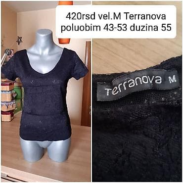 Terranova majica, veličina M. Crna čipkana majica sa kratkim rukavima na lalafo.rs — 1 Terranova majica, veličina M. Crna čipkana majica sa kratkim rukavima — 1