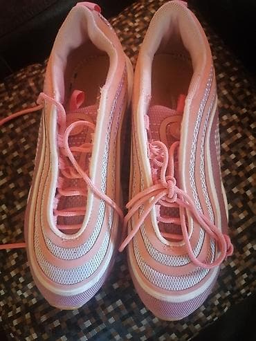Roze Nike Air Max 97 patike sa belim detaljima i pertlama u boji. Ove at lalafo.rs — 2 Roze Nike Air Max 97 patike sa belim detaljima i pertlama u boji. Ove — 2