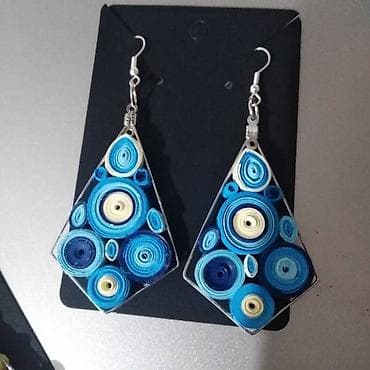 Ručno pravljene minđuše – quilling tehnika - Materijal: papirne trake na lalafo.rs — 1 Ručno pravljene minđuše – quilling tehnika - Materijal: papirne trake — 1