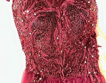 Koktel/večernja haljina u boji vina (bordo), kratka A-linija - Gornji na lalafo.rs — 5 Koktel/večernja haljina u boji vina (bordo), kratka A-linija - Gornji — 5