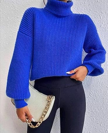 dve suknje po: Ženski džemper s rol-kragnom – model S026 - Kroj: komotan, sa balon na lalafo.rs — 1 dve suknje po: Ženski džemper s rol-kragnom – model S026 - Kroj: komotan, sa balon — 1