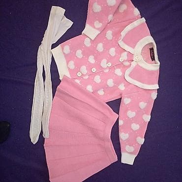 Dečiji komplet + haljina - Roze pleteni komplet za devojčice na lalafo.rs Dečiji komplet + haljina - Roze pleteni komplet za devojčice