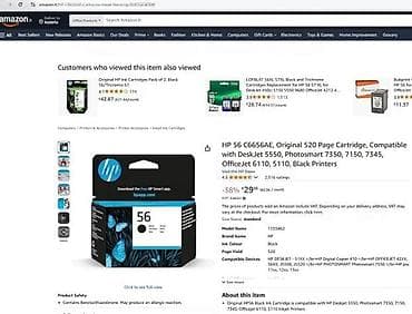 HP 56 C6656AE – originalna crna kertridž tinta - Tip: inkjet kertridž na lalafo.rs HP 56 C6656AE – originalna crna kertridž tinta - Tip: inkjet kertridž