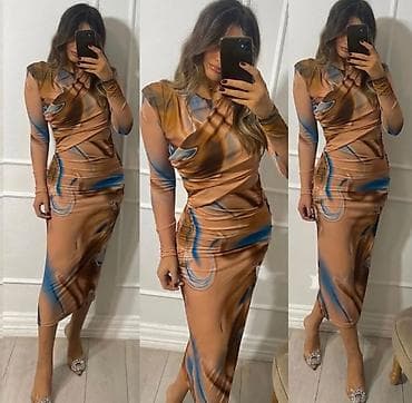 Haljina – midi/dužina do članka, dug rukav, elastična i pripijena na lalafo.rs — 1 Haljina – midi/dužina do članka, dug rukav, elastična i pripijena — 1