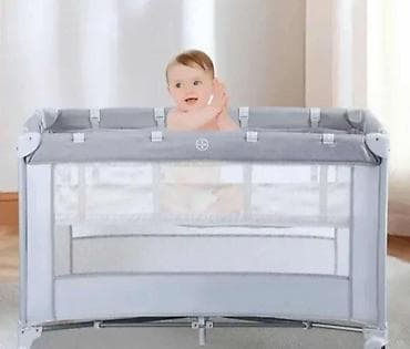 Prenosivi krevetac/ogradica za bebe – siva - Dimenzije: 125 x 65 x 78 na lalafo.rs — 2 Prenosivi krevetac/ogradica za bebe – siva - Dimenzije: 125 x 65 x 78 — 2