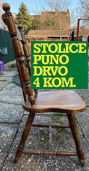 Prodajem 4 masivnе drvenе stolice stabilne i čvrste teške i na lalafo.rs Prodajem 4 masivnе drvenе stolice stabilne i čvrste teške i
