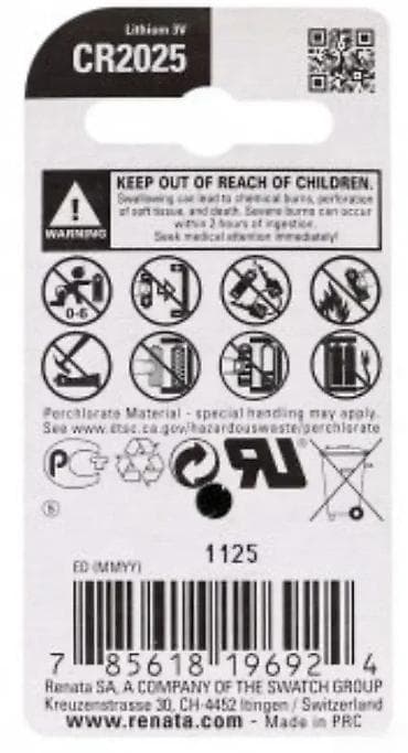 Construction & Repair Materials: Renata CR2025 litijumska dugmasta baterija – 3V - Tip: CR2025 (coin at lalafo.rs — 1 Construction & Repair Materials: Renata CR2025 litijumska dugmasta baterija – 3V - Tip: CR2025 (coin — 1