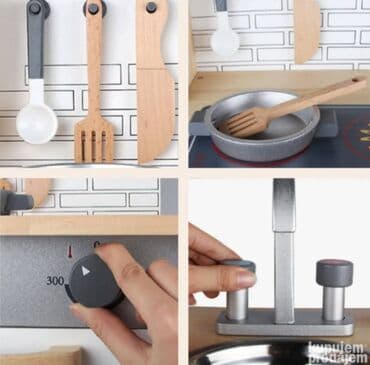 Dečije kuhinje: M. 09. Drvena kuhinjica za decu Dimenzije: 80x30x60cm Cena: 12400din na lalafo.rs — 4 Dečije kuhinje: M. 09. Drvena kuhinjica za decu Dimenzije: 80x30x60cm Cena: 12400din — 4