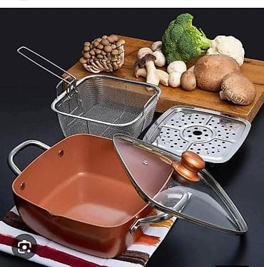 Višenamenska kvadratna šerpa / duboki tiganj modernog dizajna, idealna na lalafo.rs — 1 Višenamenska kvadratna šerpa / duboki tiganj modernog dizajna, idealna — 1