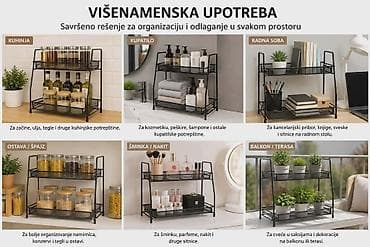 Višenamenska polica na 2 nivoa – organizator za kuhinju, kupatilo i na lalafo.rs Višenamenska polica na 2 nivoa – organizator za kuhinju, kupatilo i