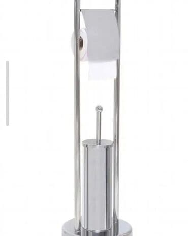 Samostojeći set za toalet – držač toalet papira + četka sa posudom - na lalafo.rs Samostojeći set za toalet – držač toalet papira + četka sa posudom -