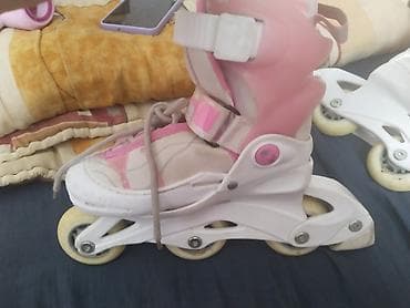 Ostalo: Dečije roleri – roze/beli, podesivi - Tip: inline roleri (4 točkića u na lalafo.rs — 4 Ostalo: Dečije roleri – roze/beli, podesivi - Tip: inline roleri (4 točkića u — 4