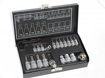 Merni alati i instrumenti: Set bitova i nasadnih ključeva u koferu – Torx, imbus i Ribe (E) na lalafo.rs — 2 Merni alati i instrumenti: Set bitova i nasadnih ključeva u koferu – Torx, imbus i Ribe (E) — 2