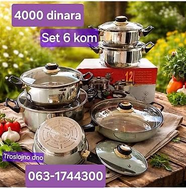 Set posuđa – 6 kom - Materijal: nerđajući čelik, spolja visokog sjaja na lalafo.rs Set posuđa – 6 kom - Materijal: nerđajući čelik, spolja visokog sjaja