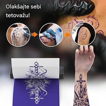 Mini prenosivi A4 štampač za tetoviranje - Prenosivi termalni štampač na lalafo.rs — 3 Mini prenosivi A4 štampač za tetoviranje - Prenosivi termalni štampač — 3