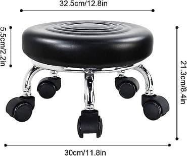 Niski rotirajući tabure na točkićima - Sedeći deo: okruglo sedište na lalafo.rs — 1 Niski rotirajući tabure na točkićima - Sedeći deo: okruglo sedište — 1