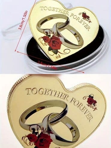 Crystals and minerals: Zlatna kolekcionarska medalja u obliku srca – romantični motiv - at lalafo.rs — 1 Crystals and minerals: Zlatna kolekcionarska medalja u obliku srca – romantični motiv - — 1