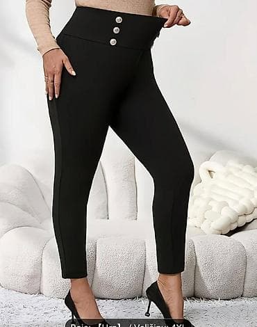 Ženske crne pantalone/helanke sa visokim strukom - Kroj: uske (slim na lalafo.rs Ženske crne pantalone/helanke sa visokim strukom - Kroj: uske (slim