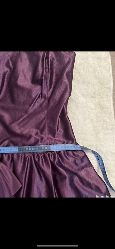 sako laneni: Ljubičasta koktel/večernja haljina na bretele - Materijal sa at lalafo.rs — 5 sako laneni: Ljubičasta koktel/večernja haljina na bretele - Materijal sa — 5