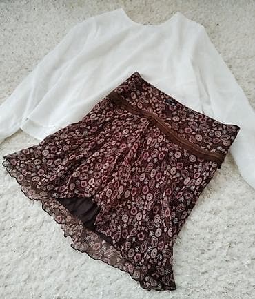 LIU JO viralna suknja 100% Silk ( svila ) u braon boji cvetna na lalafo.rs — 6 LIU JO viralna suknja 100% Silk ( svila ) u braon boji cvetna — 6