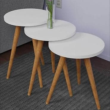 Antique Club Tables: Set od 3 okrugla klub/stočića – skandinavski stil dostava o trošku at lalafo.rs — 1 Antique Club Tables: Set od 3 okrugla klub/stočića – skandinavski stil dostava o trošku — 1