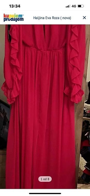 Haljina Eva – roza - Duga, lepršava haljina u intenzivno roze/fuksija na lalafo.rs — 2 Haljina Eva – roza - Duga, lepršava haljina u intenzivno roze/fuksija — 2