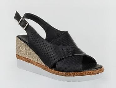 Ženske sandale na punu petu – crne, 41 (26,2cm) - Gornjište: mekana na lalafo.rs Ženske sandale na punu petu – crne, 41 (26,2cm) - Gornjište: mekana