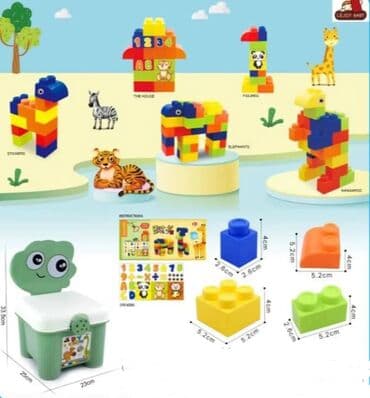 Veliki set građevinskih lego kocki za decu sa kutijom/stoličicom - na lalafo.rs Veliki set građevinskih lego kocki za decu sa kutijom/stoličicom -