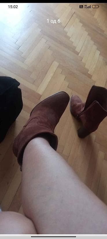 Ženske kratke čizme – braon, kaubojskog stila - Materijal: meka na lalafo.rs — 3 Ženske kratke čizme – braon, kaubojskog stila - Materijal: meka — 3