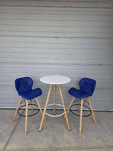 Barski set: visok okrugli sto + 2 barske stolice - Dizajn na lalafo.rs — 4 Barski set: visok okrugli sto + 2 barske stolice - Dizajn — 4