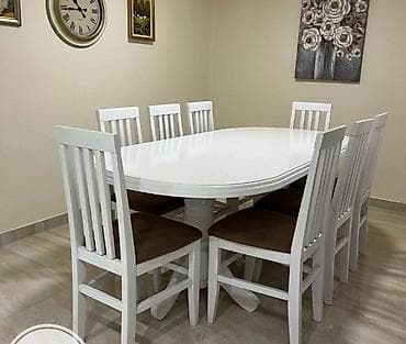 Sets of table and chairs: Trpezarijski set – sto sa 6 stolica - Materijal: puno drvo u tamnoj at lalafo.rs — 9 Sets of table and chairs: Trpezarijski set – sto sa 6 stolica - Materijal: puno drvo u tamnoj — 9