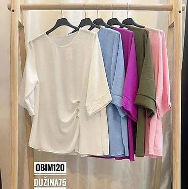 Ženska bluza sa 3/4 rukavima i asimetričnim naborom sa dve ukrasne na lalafo.rs Ženska bluza sa 3/4 rukavima i asimetričnim naborom sa dve ukrasne