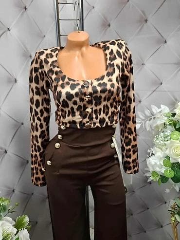 Damski modni komplet – bluza i pantalone visokog struka - Gornji deo na lalafo.rs — 1 Damski modni komplet – bluza i pantalone visokog struka - Gornji deo — 1