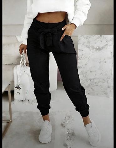 Ženske pantalone sa visokim strukom i mašnom gs - Model na lalafo.rs — 2 Ženske pantalone sa visokim strukom i mašnom gs - Model — 2