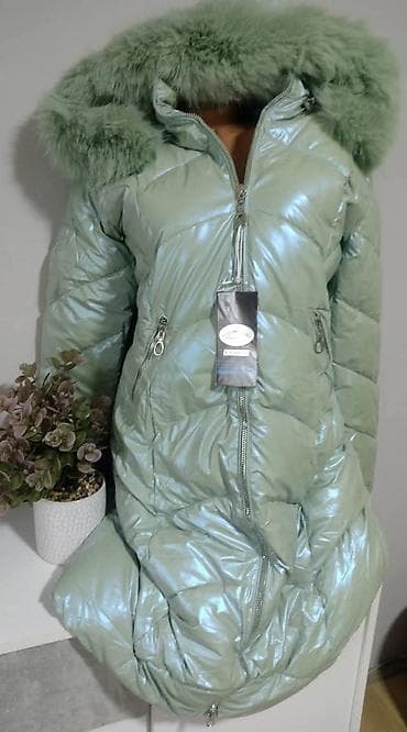 Zimska ženska jakna – duga, svetlucavo maslinasto-zelena 2XL 3XL - na lalafo.rs — 1 Zimska ženska jakna – duga, svetlucavo maslinasto-zelena 2XL 3XL - — 1