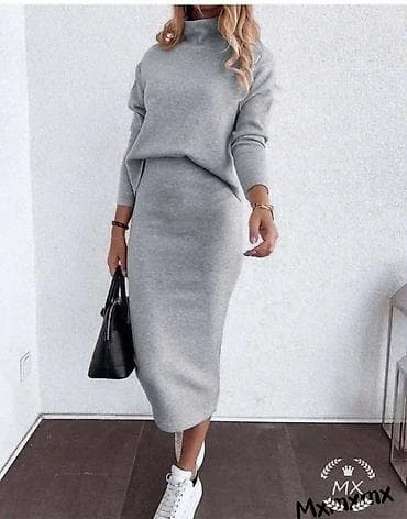 Damski dvodelni komplet – mekani pleteni duks i suknja midi dužine. - na lalafo.rs — 1 Damski dvodelni komplet – mekani pleteni duks i suknja midi dužine. - — 1