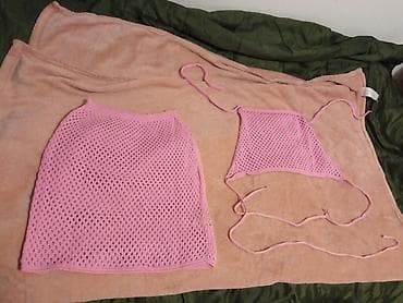 pantalone butiku ali: Komplet top + suknja, pletena mrežasta tkanina u svetloružičastoj na lalafo.rs — 1 pantalone butiku ali: Komplet top + suknja, pletena mrežasta tkanina u svetloružičastoj — 1
